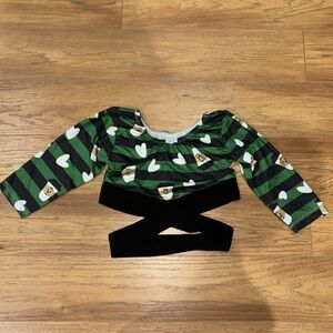 ISP Dancewear X-Bottom 3/4 Sleeve Crop Dance Top Size Large (7/8)